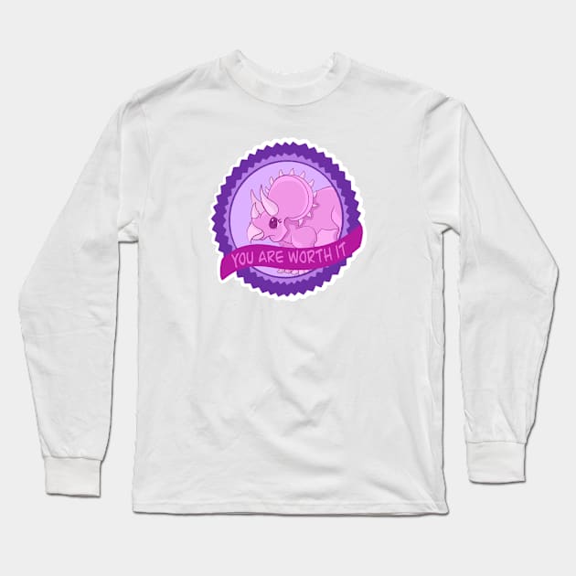 Selfcare Triceratops Long Sleeve T-Shirt by MailoniKat